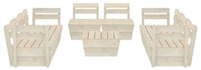 Set divani da giardino su pallet 9 pz in legno abete impregnato