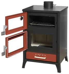 Stufa A Legna Con Forno Marika Rossa 22 Kw L50,5xp58,5xh91,5