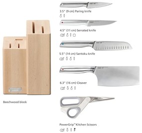 Set di coltelli con lama in acciaio inox e supporto 5 pz Elevate Fusion – Joseph Joseph