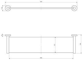 OMNIRES MP60930CR - Mensola MODERN PROJECT cromo lucido
