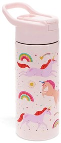 Bottiglia per bambini rosa chiaro in acciaio inox 500 ml Unicorn – Rex London