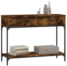 Tavolino consolle rovere fumo 100x34,5x75cm legno multistrato