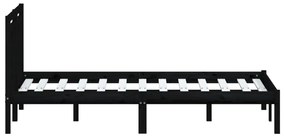 Giroletto nero in legno massello di pino 140x190 cm