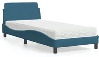 Letto con Materasso Blu 90x190 cm in Velluto 3208315