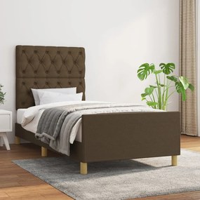 Giroletto Senza Materasso Marrone Scuro 80x200 Cm Tessuto /