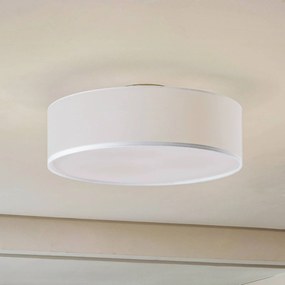 Plafoniera soffitto Sebatin Lindby, dimmerabile, Bianco / Opale, Camera da letto, Tessuto / Stoffa / Seta, Moderno, Plafoniera
