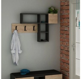 Appendiabiti da parete con mensola GAME 61 x 99,5 cm beige/antracite