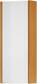 Pensile bagno Niwa cannettato laccato opaco paprika con vetro bianco, 1 anta P17 x L30 x H78.5 cm laccato