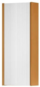 Pensile bagno Niwa laccato opaco paprika con vetro bianco, 1 anta apertura da sinistra P 17 x L 30 x H 78.5 cm