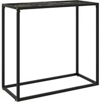 Tavolo Consolle Nero 80x35x75 cm in Vetro Temperato cod mxl 17256