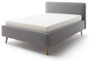Letto matrimoniale imbottito grigio con contenitore con rete inclusa 140x200 cm Mattis – Meise Möbel