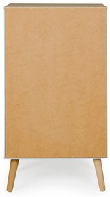 Cassettiera bianca con gambe in rovere e 4 cassetti , larghezza 55 cm Dot - Tenzo
