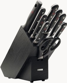 Set coltelli con ceppo e 1 paio di forbici in legno di frassino Classic