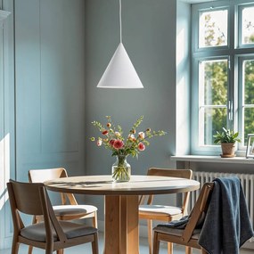 Lampada a sospensione Cono TK Lighting, dimmerabile, Bianco / Opale, Soggiorno / Sala da pranzo, Metallo, Moderno, Lampada a sospensione