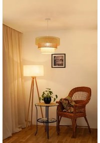 Brilagi - Lampadario a cavo CEDAR LUNETA 1xE27/15W/230V Ø45 rattan marrone crema