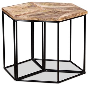 Tavolino da salotto in legno massello di mango 56x48x40 cm