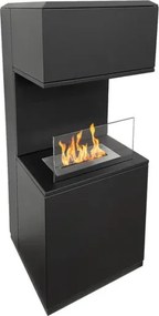 Camino a bioetanolo da terra Oslo in acciao nero L38xP38xH100 cm