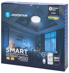 Aigostar LED RGBW plafoniera bagno 24W 230V IP44 con telecomando
