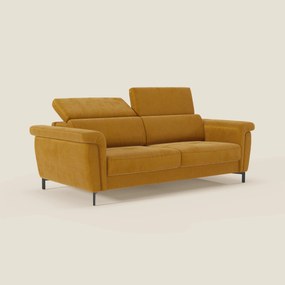 Capri divano letto di design con piedini alti - poggiatesta reclinabili in raffinato tessuto effetto velluto smacchiabile T30