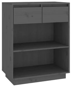 Mobile consolle grigio 60x34x75 cm in legno massello di pino
