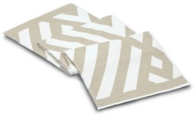 Tappeto da bagno in cotone beige e bianco, 100 x 180 cm Geometric - Foutastic
