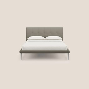 Midori letto imbottito trapuntato in ecopelle con piedini alti T04