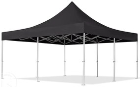 TOOLPORT 5x5m gazebo pieghevole PVC ignifugo con laterali (finestre panoramiche), PROFESSIONAL alluminio, nero - (59060)