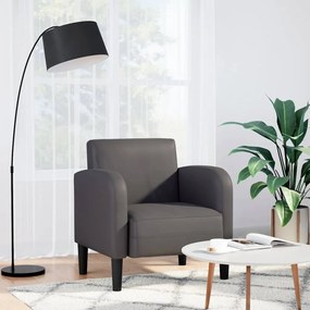 Divano Sedia Con Braccioli Grigio 54 Cm İn Similpelle /
