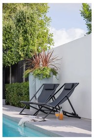 Sedia a sdraio da giardino pieghevole in metallo nero Esper - Exotan