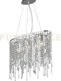 Lampadario a sospensione breeze cromo e cristalli k9 5 luci attacc...