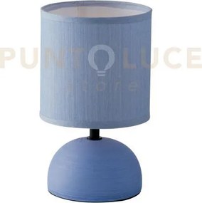 Lumetto furore azzurro 1 luce attacco e14 14x24cm in ceramica e par...