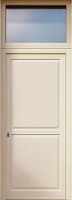 Portoncino d'ingresso Bugnale 22 L 80 x H 210 cm con vetro in alluminio bianco/noce, apertura spingere a destra