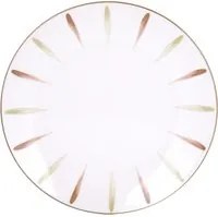 Piatto frutta porcellana Petalli pennellato verde marrone