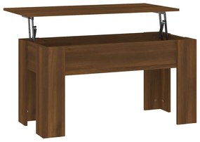 Tavolino salotto rovere marrone 101x49x52 cm legno multistrato