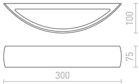 RED - Design Rendl - R10266 - Applique CRESCENT R7s/80W/230V