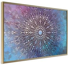 Poster  Blue and Pink Mandala  Cornice Quadri Cornice d'oro, Larghezza x Altezza Home decor 30x20