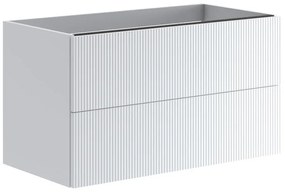 Mobile da bagno sotto lavabo Opera bianco opaco L 89.5 x H 50 x P 45.5 cm 2 cassetti, lavabo non incluso