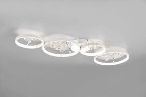 Groovy plafoniera led 37w 4800lm, 4000k 4 cerchi con decori gemme t...