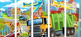 Quadri 5 pezzi – Trenino in città