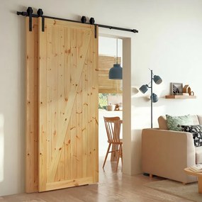 Porta scorrevole reversibile Factory doppia in legno pino naturale, L 86 x H 213 cm, con binario Fizz