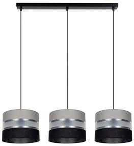 Lampadario a sospensione con filo CORAL 3xE27/60W/230V nero-grigio