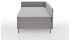 Letto singolo imbottito grigio chiaro con contenitore con materasso incluso 90x200 cm Cabana – Meise Möbel