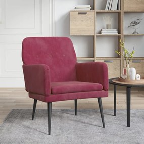 Poltrona Rosso Vino 62x79x79 Cm Velluto /