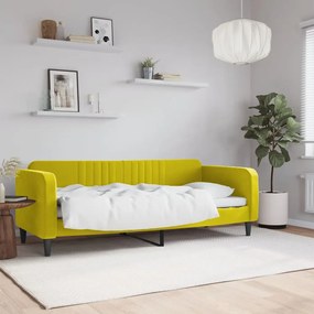 Letto Da Giorno Giallo 80x200 Cm İn Velluto /