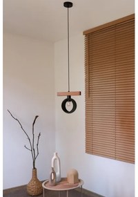Duolla - Lampadario a sospensione su cavo IRONLINE 1xE27/15W/230V pino/rovere/nero