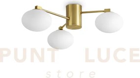 Hermes plafoniera 3 luci attacco g9 ottone lampadine incluse 60cm