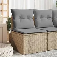 Divano Angolare da Giardino con Cuscini Beige in Polyrattan 366101