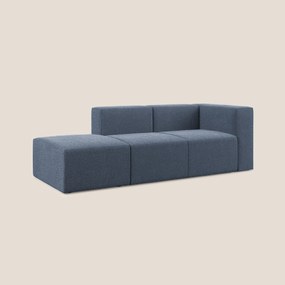 Nettuno divano lineare modulare e componibile in morbido tessuto bouclè T07 blu