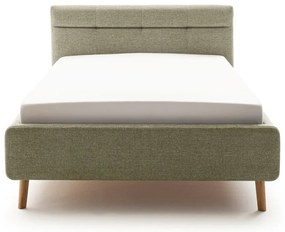 Letto matrimoniale imbottito verde con contenitore con rete inclusa 140x200 cm Lotte – Meise Möbel