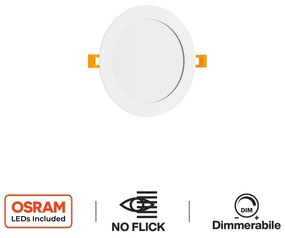 Pannello LED Rotondo 15W, 1.500lm, no Flickering, Foro Ø153-160mm, OSRAM LED - Dimmerabile Colore  Bianco Naturale 4.000K